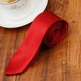 thumbnail image 2 of Mens Tie Skinny Classic Black Wedding Necktie Boys Plain Party Slim FAST J1A4, 2 of 9