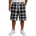 thumbnail image 3 of Delconic Men Neutral Tartan Plaid Quick Dry Knee Length Casual Shorts Elastic Drawstring Waist Side Pockets Loose Fit Short Pants For Summer Beach Gym Hiking Daily Black L, 3 of 5