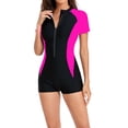 thumbnail image 4 of FRSASU Combinaison de Surf une Pièce à Jambes Courtes pour Femme, Protection Solaire, Fermeture Éclair devant, Combinaison Intégrale, Rouge, TTG (TTG), 4 of 8