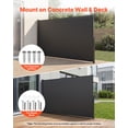 thumbnail image 4 of VEVOR Auvent Latéral Rétractable, Écran Latéral Rétractable pour Patio 71 Pouces x 118 Pouces avec Tissu Polyester 180 G/m2, Pare-Soleil Imperméable Écran d'Intimité Extérieur Séparateur de Pièce pour Jardin, Balcon, Piscines, Terrasse, Gris, 4 of 9
