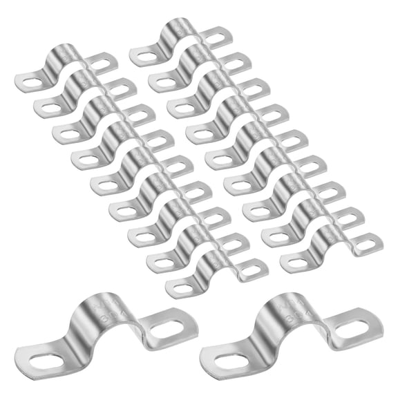 Uxcell 20-Pack Conduit Clamps, 9/16" 304 Stainless Steel Rigid Pipe Strap M14 U Bracket Pipe Clamps for Plumbing