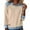 Beige, variant on Shirt for Women Casual Lapel Denim Stitching Pullover Sweatshirt Womens Fashion Summer Essentials Clothing