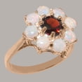 thumbnail image 2 of LBG British Made Solid 10k Rose Gold ring with Natural Garnet & Opal Womens Engagement Ring - 33 size options - Size 9.75, 2 of 6