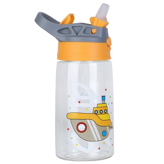 16.2Oz TeqHome Leak-proof Kids Water Bottle with Straw Portable Water Bottle School Push Button Sport Water Bottle for Kids Ship