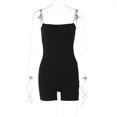 thumbnail image 3 of Mono de tirantes finos para mujer, mono de verano liso a la moda, mono deportivo para fitness, mono sexy de una pieza, pantalones cortos sexys, 3 of 5