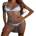 thumbnail image 1 of Robe en Maille Transparente Aguichant pour Femmes, Résille à Strass, Paréo de Bikini, Sortie de Plage, Robe Midi de Festival Rave/Boîte de Nuit, 1 of 7