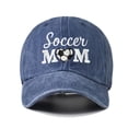 thumbnail image 2 of ASFGIMUJ Embroidered Soccer Mom Love Baseball Washed Baseball Cap Casual Outdoor Breathable Shade Unisex, 2 of 3