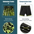 thumbnail image 2 of APTRO Mens Swim Trunks With 2 in 1 Compression Liner 5.5"Board Shorts Quick Dry Swimming Bathing Suit Summer Beach Shorts Yellow MK319 3XL, 2 of 5
