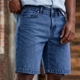 thumbnail image 4 of Chiccall Mens Jean Shorts Casual Vintage Breathable Summer Stretch Denim Shorts with Pockets Blue M, 4 of 5