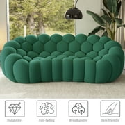 99 Bubble Couch Modern, Oversized Curved Couches, Lazy Floor Sofa, Green Bubble Couch,Modern Upholstered Comfy Mesh Fabric 3D Honeycomb Shape Couches for Living Room,Office,Apartment,3-Seater