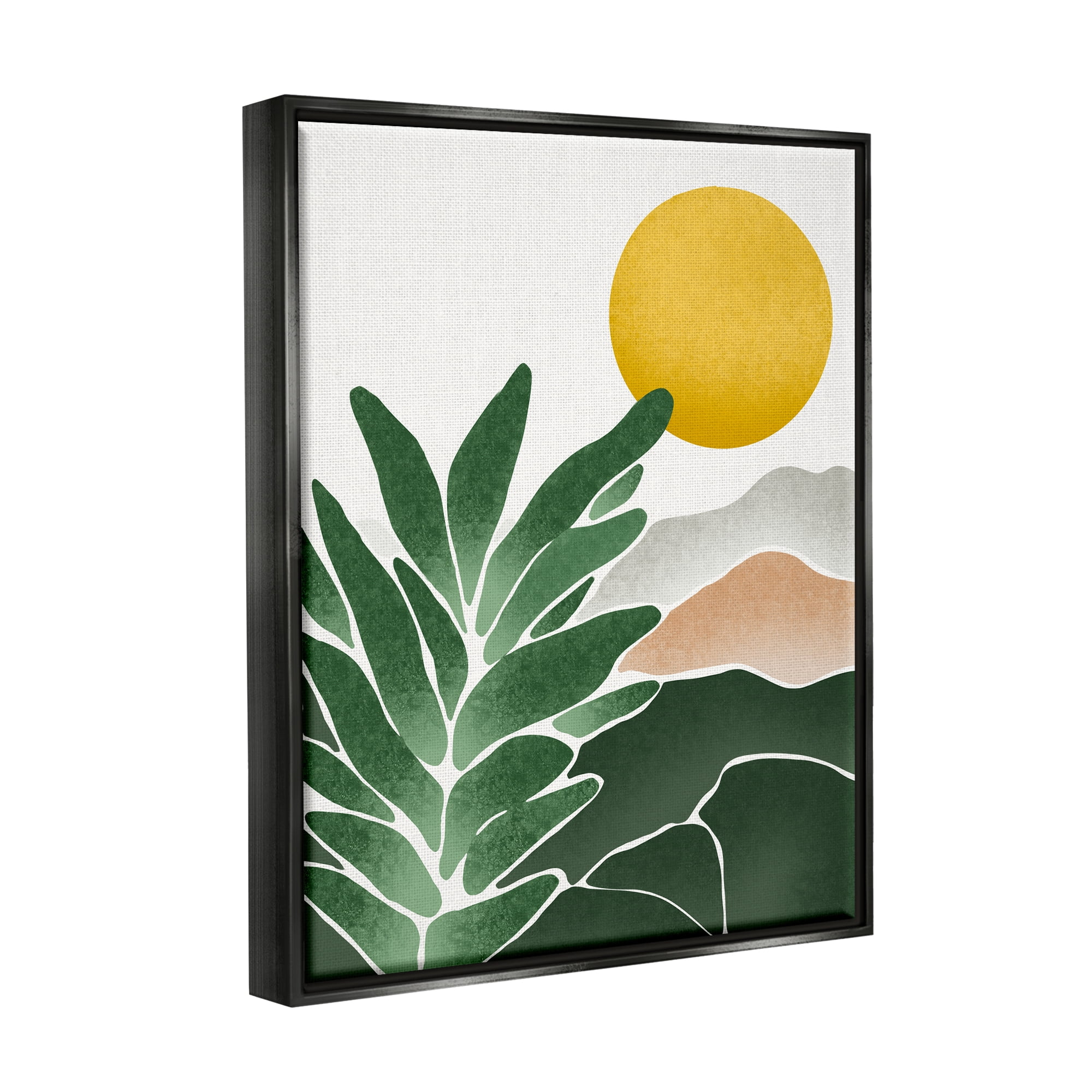 Stupell Industries Sunny Hills Botanical Nature Scene Botanical & Floral Painting Black Floater Framed Art Print Wall Art