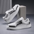 thumbnail image 3 of Golden & White Casual Sneakers - Stylish Low Top Sneakers |Golden White Sneakers|Laceup Closure with Lace-Up Closure, Mesh & Microfiber Upper, EVA Sole, All-Season Comfort, Casual Wear Sneakers, 3 of 9