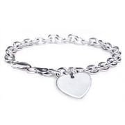 Ss Link Bracelet With Heart Silver  7