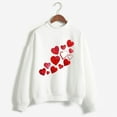 thumbnail image 4 of Baqcunre Crewneck Sweatshirts Printing Sweatshirt Top Long Sleeved Sweatshirt Casual Blouse Temperament Pullover Top(White 2 S-XXL),Womens Sweatshirt Womens Tops Valentine'S Day Shirts For Women, 4 of 5