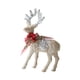 thumbnail image 4 of Figuras de renos navideños flocados, decoración navideña, centros de mesa, estatuas de ciervos estilo B dorado, 4 of 8