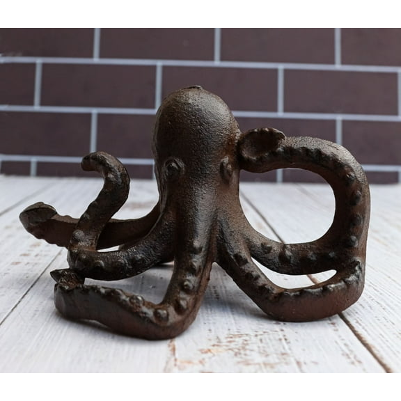 Cast Iron Nautical Sea Octopus Kraken Decorative Paperweight Figurine 5.25"L