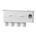 thumbnail image 2 of Soporte multifuncional para cepillo de de montaje en pared 2-4 tazas Organizador de baño 4 tazas de gris Sunnimix sostenedor del cepillo de dientes del abs de los pp, 2 of 8