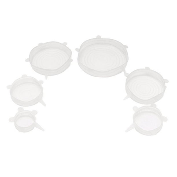 Set of 6pcs Silicone Stretch Lids, Reusable Durable Food Storage Covers , 6 Different Sizes to