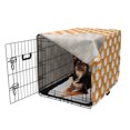 thumbnail image 2 of Fruit Dog Crate Cover, Orange Patterns with Little Leaves Summer Vitamin Juicy Yummy Organic Theme, Easy to Use Pet Kennel Cover Small Dogs Puppies Kittens, 7 Sizes, Marigold White, by Ambesonne, 2 of 6