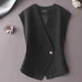 thumbnail image 6 of Women's Solid Color Sleeveless Temperament Vest Casual Office Waistcoat Comfy Breathable Work Summer Holiday Outfits | CSEONE,Black L, 6 of 6