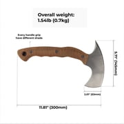 Forged Camping Hatchet 11.81'' w/ Leather Sheath, Compact axe w/ Composite Handle