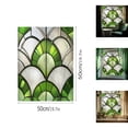 thumbnail image 4 of Window Privacy Film 19.7 x 19.7 Inch Removable Static Cling Tiffany Style Stained Glass Window Film Decorative Double-Sided Floral Window Clings for Home Office Living Room, Green5, 4 of 9
