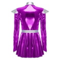 thumbnail image 3 of iiniim Women Metallic Shiny Cosplay Costume A-line Dress Astronaut Fancy Dress Outfits Purple XXL, 3 of 6