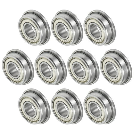 Uxcell 10-Pack F698ZZ Flanged Ball Bearing, 8x19x6mm Metal Sealed Chrome Steel for Wheelbarrow