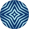 thumbnail image 1 of Ahgly Company Tapis Rond Lavable en Machine Intérieur Transitionnel Bleu Cobalt, 5 Pieds Rond, 1 of 7