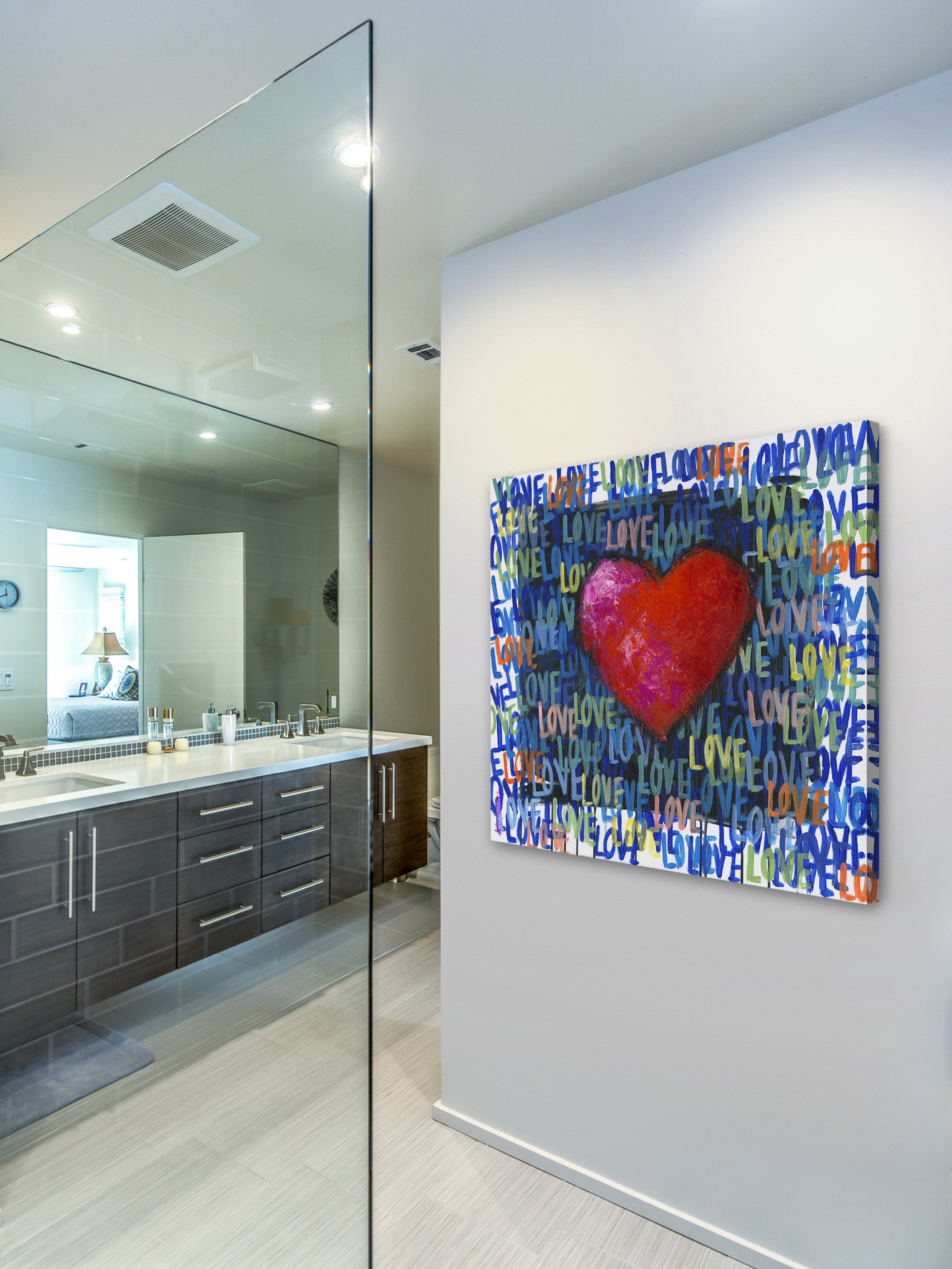 "Blue Love" Painting Print on Wrapped Canvas