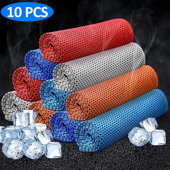 OFEFE 10pcs Cooling Towel Ice Towel Cooling Towel for Neck and Face Microfiber Cooling Towel for Gym, Travel, Yoga,Camping,Outdoor Sport (10 Colors)
