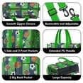 thumbnail image 3 of Teacher Tote Bag,Green Striped Sports Balls Pattern Teacher Utility Tote Bag,Large Work Tote Bags for Women with Multiple Pockets,Top Zipper Closure,13.8x10.6x6.7 Inch, 3 of 5