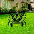 thumbnail image 4 of Handmadetneonsign Butterfly Memorial Metal With Stake, Butterfly Metal Name Sign Stake, Yard Metal Stake Decor 58754, 4 of 5