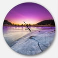 thumbnail image 1 of Designart 'Sunrise over Frozen Lake ' Modern wall clock, 1 of 6