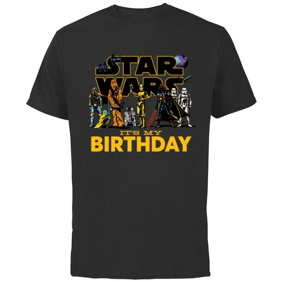 Star Wars Classic Characters Party Matching It’s My Birthday - Short Sleeve Cotton T-Shirt for Adults - Customized-Black