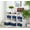 Blue Navy and White, variant on Large Fabric Storage Baskets 54.5L Laundry Organizer Bins with Handles, Jumbo 17" x 13" x 15" – Nursery, Toy, Cloth, Linen, Closet Storage Bins, Grey and White, 3-Pack