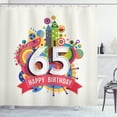 thumbnail image 1 of Ambesonne Colorful Shower Curtain, Festive Candles and Word, 69"Wx84"L, Multicolor, 1 of 3