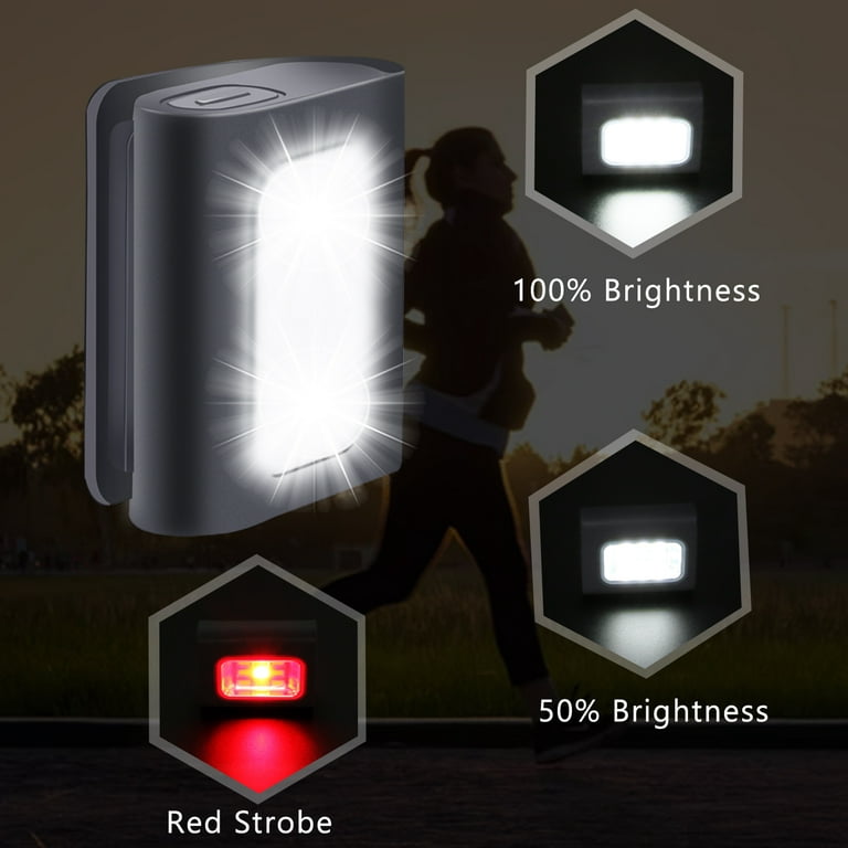 Adelante 2pack LED Rechargeable Running Lights Safety Light Clip
