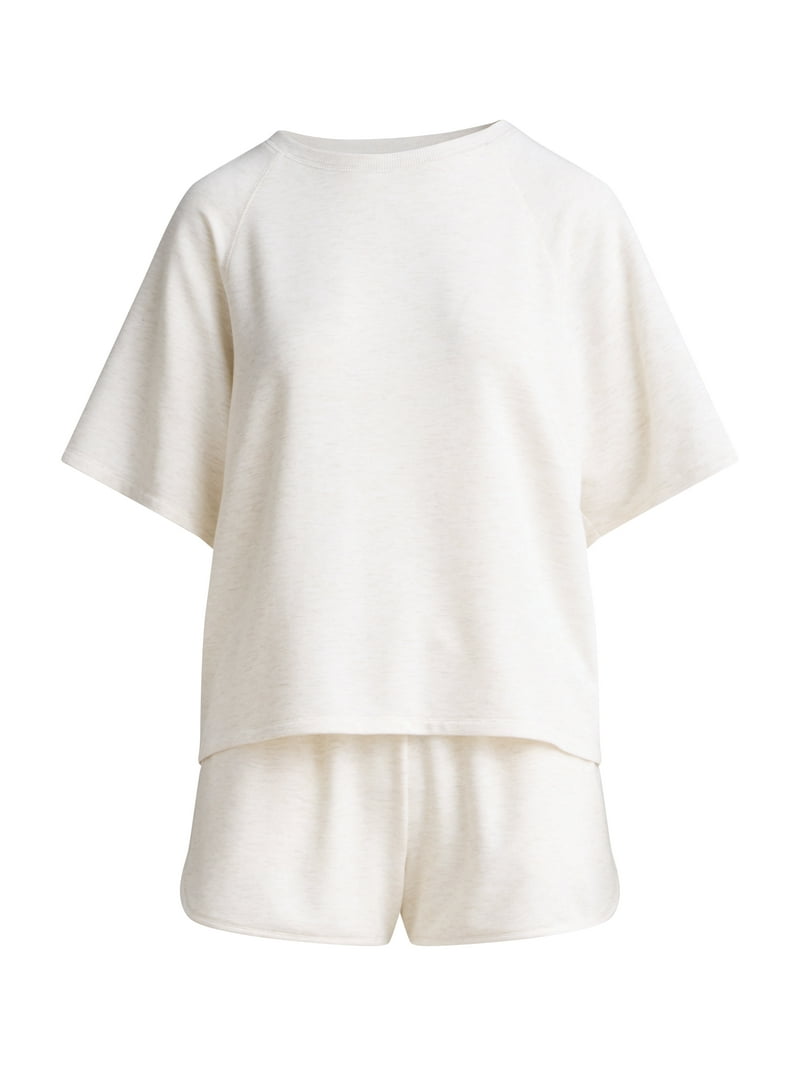 ファッション雑貨・小物その他 French Terry Short Sleeve Pajama Set Joyspun Women's French Terry Short Sleeve Top and Shorts