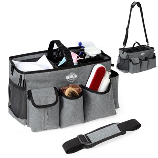 Terra Home XL Cleaning Caddy Organizer w/Handle, Shoulder and Waist Straps - Cleaning Supplies Organizer - Extra Large Cleaning Supply Caddy- Lots of