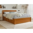 thumbnail image 2 of Wesley Full Wood Platform Bed with Panel Footboard & Drawers in Light Toffee, 2 of 9