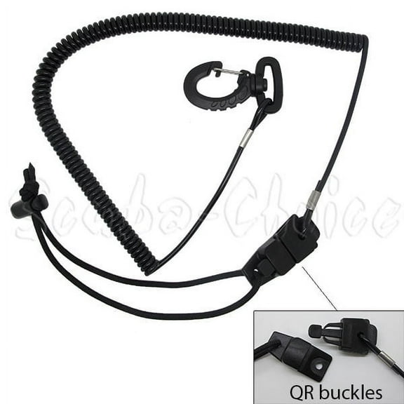 Surfing Surfboard SUP Coil Paddle Leash Cord w/ Quick Release Buckles & Clips