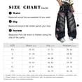 thumbnail image 5 of Mrmall Mens Cherry Blossom Embroidery Baggy Jeans Fringe Patchwork Wide‑Leg Denim Pants Y2K Streetwear Trousers, 5 of 6
