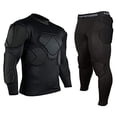 thumbnail image 1 of IUTZCAXU Body Safe Guard Padded Compression Shirts, Long Sleeve Shoulder Rib Chest Protector Suit for Football, 1 of 2