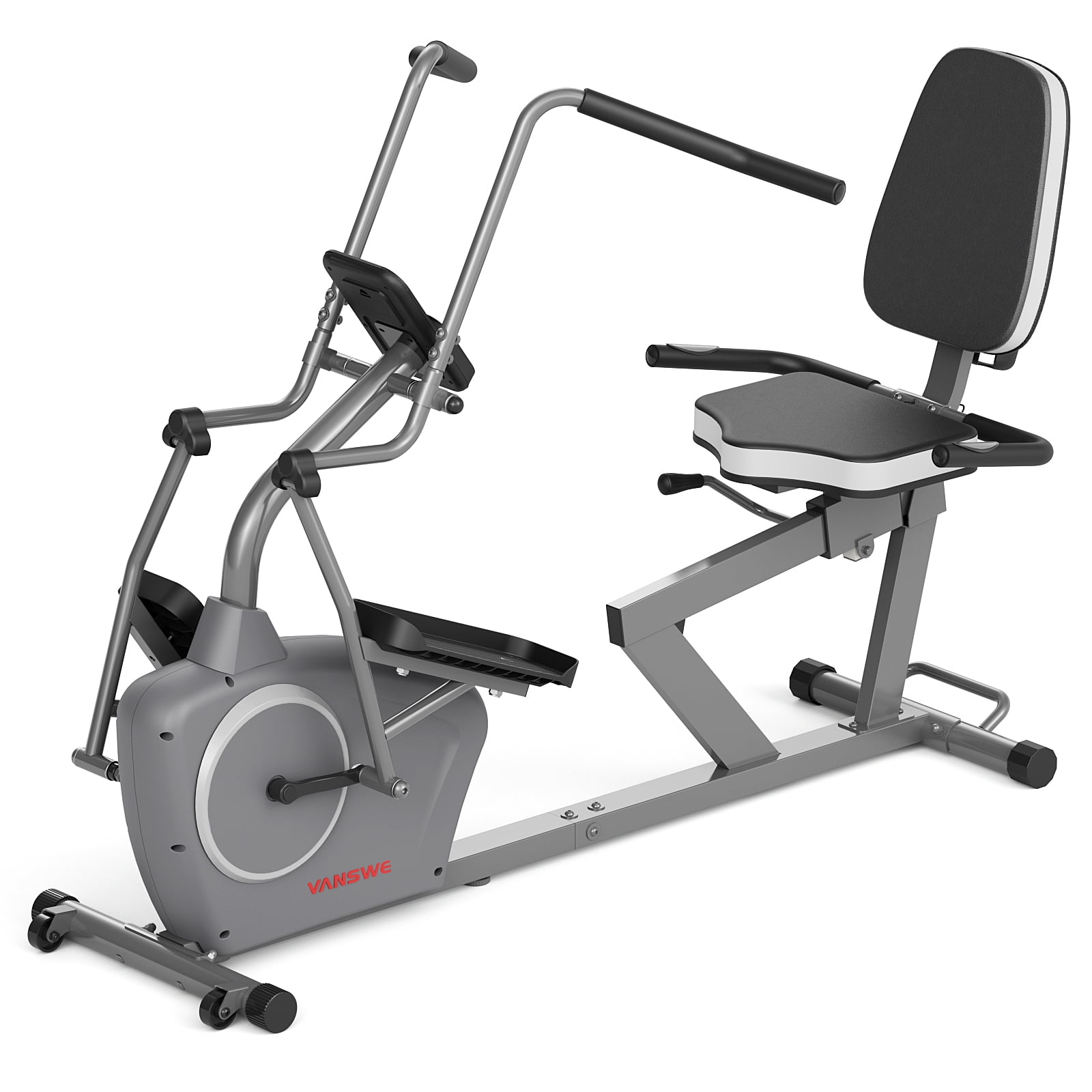 Vanswe Recumbent Elliptical Exercise Bike with Arm Exerciser for