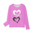 thumbnail image 4 of MeetoTime Girls Long Sleeve Tops Crewneck Valentine's Day Printed Dressy Tunic Tops Children's Pullover Undershirt, 4 of 5