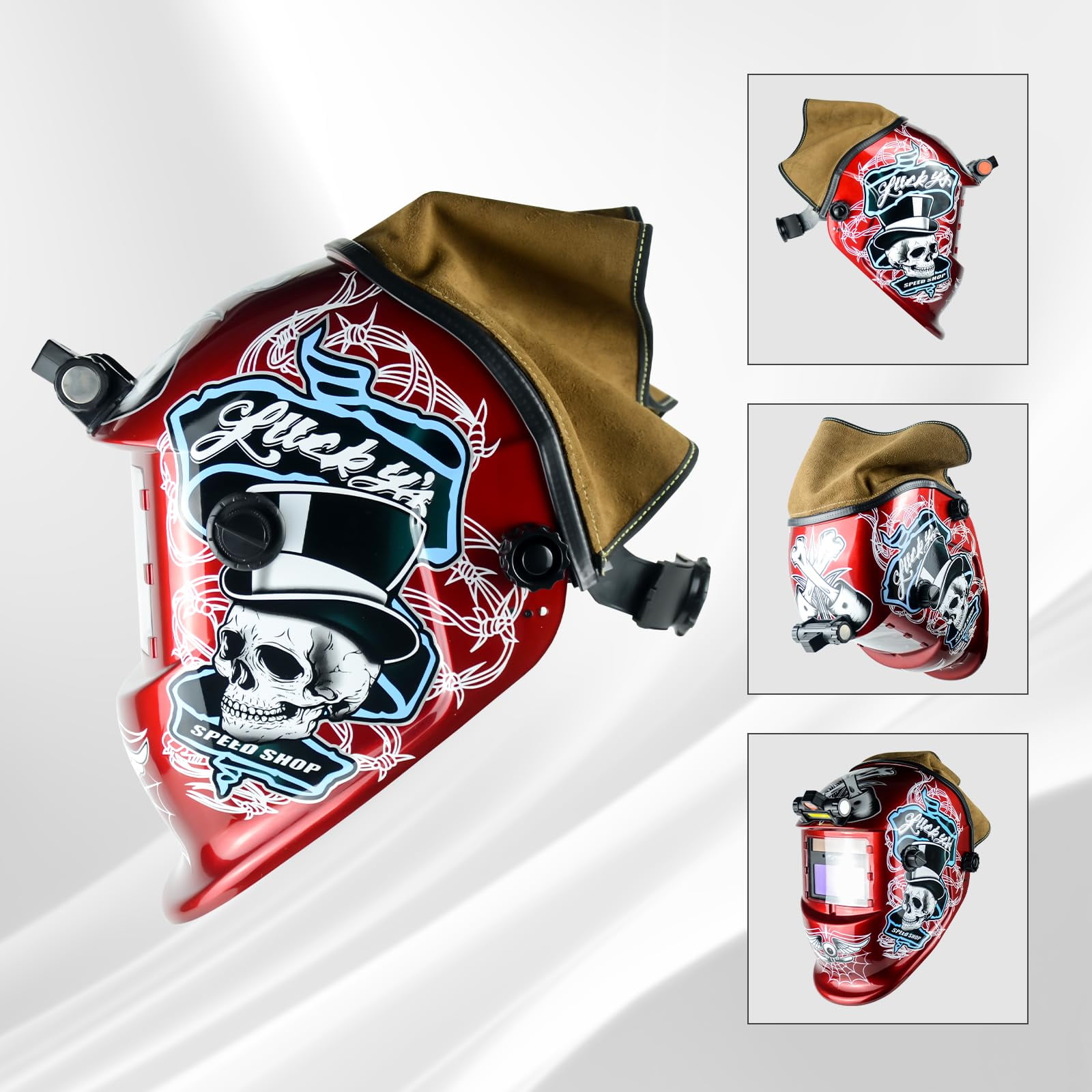 Welding Helmet Bib Cover Extended Split Wrap-Around Helmet Back Cover with Press Fit Seal, for Most Welding Helmets