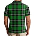 thumbnail image 6 of Garbnen Polo Shirt for Men Short Sleeve Plaid Color Block Collared Men's Henley Shirts Lightweight Breathable Casual Summer Beach Vacation Men Golf Shirt Green 4XL, 6 of 7