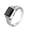 Silver Black, variant on Men's Stainless Steel Retro Minimalist Square Agate Signet Rings Cool Punk Jewelry Silver Purple Size 10