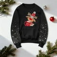 thumbnail image 2 of Kaprioy Christmas Sweatshirts For Women Xmas Cute Elk Fall Fashion Wimter Clothes Crewneck Graphic Pullover Long Sleeve Tops Black, XXL, 2 of 9